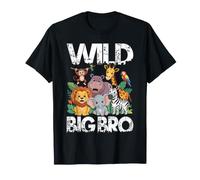 Wild Big Bro Zoo Born Two be Wild B-Day Safari Jungle Animal T-Shirt