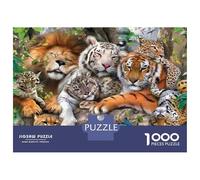 Wild Big Cats Jigsaw Puzzle for Adults 1000 Piece Jigsaw Puzzle Paper Game Jungle Nature Relaxation Focus 52x38cm/1000pcs
