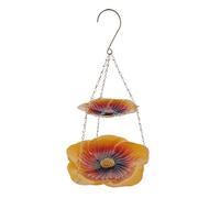 Wild Bird Feeder - Flower Shaped Metal Tray, Double Layer Feeding Bowl, Durable Bird Station | For Watching Wildlife On The Patio And For Feeding Food, Water, House