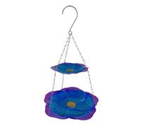 Wild Bird Feeder - Flower Shaped Metal Tray, Double Layer Feeding Bowl, Durable Bird Station | For Watching Wildlife On The Patio And For Feeding Food, Water, House