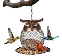 Wild Bird Feeders - Cute Vintage Metal Squirrel Proof | Large Capacity Owl Bird Feeders for Finch, Blue Bird, Sparrow, Feed, Patio, Deck,