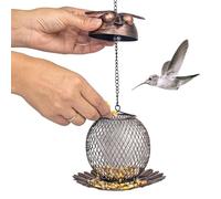 Wild Bird Feeders - Large Capacity Owl Shaped Feeder | Metal Vintage Squirrel Proof Design, Decorative Window Bird Feeder for Finch Bluebird, Sparrow Birding and Yard Porch
