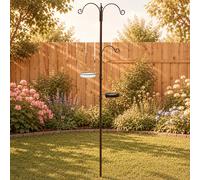Garden Bird Feeder Station 3 Hanger Brackets Water Dish Mesh Seed Tray 2m