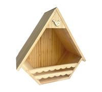 Wild Bird Home - Wooden Nest Box, Garden Aviary Accessory Equipped Protective Roof, Ideal for Small Birds Like Sparrows, Wrens, Swallows, Chickadees, Pigeons in Courtyard, Outdoor Yard, Patio