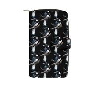Wild Bird Magpie Long Zippered Pouch Slim Clutch Organizer Purse Money and Credit Card Holder for Men Women