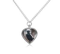 Wild Bird Magpie Metal Cremation Urn Necklace Personalized Heart Pet Supplies Ashes Pendant Necklace for Dog Cat