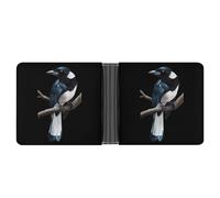 Wild Bird Magpie Printed Bifold Wallet with Hidden Compartments Pocket Money and Credit Card Holder for Men Women