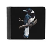 Wild Bird Magpie Printed Bifold Wallet with Hidden Compartments Pocket Money and Credit Card Holder for Men Women