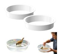 Wild Bird Seed Feeder Bowl and Water Dish, Clear Plastic Tray for Feeding Stations, Round Bird Bath Bowl, 2-Pack Replacement Bird Water Bowl