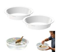 Wild Bird Seed Feeder Bowl and Water Dish, Clear Plastic Tray for Feeding Stations, Round Bird Bath Bowl, 2-Pack Replacement Bird Water Bowl