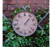 Wild Birds Design Indoor Or Outdoor Clock - Battery Powered Weather Resistant Wall Fence Clock For Home Or Garden - 30Cm Diameter