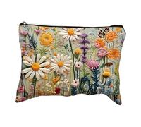 Wild Bloom Makeup Bag, Floral Makeup Bag, Wild Bloom Zipper Travel Cosmetic Bag, Summer Wildflower Style, Flower Themed Gifts (Meadow Whisper)