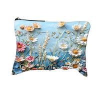 Wild Bloom Makeup Bag, Floral Makeup Bag, Wild Bloom Zipper Travel Cosmetic Bag, Summer Wildflower Style, Flower Themed Gifts (Sunlit Breeze)