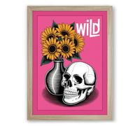 Wild Bloom Memento Eclectic Framed Wall Art Print A4 (29.7×21cm) Oak, Wall Decor for Living Room, Bedroom, Office & Home, Ready to Hang, Art Gift