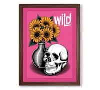 Wild Bloom Memento Eclectic Framed Wall Art Print A4 (29.7×21cm) Walnut, Wall Decor for Living Room, Bedroom, Office & Home, Ready to Hang, Art Gift