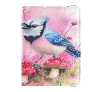 Wild Blue Jay Birds Hot Pink Leather Passport Cover for Travel Women for Travel Wallet Combo Passport Cover Holder Wallet Case for Men Ultra Slim, Fierce Blue Jay Birds Hot Pink, 1 Size, Fierce Blue