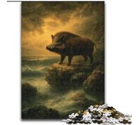 Wild Boar 1000 Piece Jigsaw Puzzle for Adults Teens, Suitable for Ages 14 And Up Family Fun It Is Ideal As A Gift for The Whole Family (26x38cm)