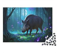 Wild Boar 1000 Piece Jigsaw Puzzles for Adults Festive Gifts Family Challenging Educational Games Home Decoration for Adults Gifts Ideas 1000pcs (75x50cm)