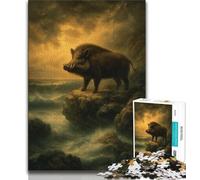Wild Boar 1000 Piece Jigsaw Puzzles for Adults Gifts,Challenging To Complete But Fun And Humorous Unique Home Decor And Gifts 38x26cm
