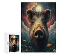 Wild Boar 300Pc Jigsaw Puzzles Adults Children Paisaje Edificio Jigsaws Post-Retirement Leisure Challenging Puzzle Great Gift Seniors Stress Reliever 300 PCS