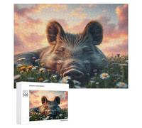 Wild Boar 500 Piece Jigsaw Puzzles Adults Kids Paisaje Edificio Jigsaws After-School Activity Kids Stress Buster Adults Whimsical Gift Home Decor 500 PCS