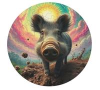 Wild Boar 68 Piece Circular Puzzle Wildlife Animal Shape Learning Through Play Educational Puzzle for Kids & Adults Idea Home Decor 68 PCS