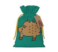 Wild Boar Animation Print Reusable Drawstring Pouch,Perfect For Birthdays,Anniversaries,And Parties