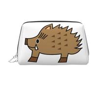 Wild Boar Animation Printed Beauty Pouch, Large Makeup Holder with Built-in Sponge Protection for Home and Trip