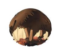 Wild boar animation Shower Caps for Women Reusable Bath Caps for Men Double Layer Waterproof Hair Cap with EVA Lining Stylish Large Shower Bonnet Soft Bath Hat for Long Hair, Braids