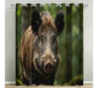 Wild Boar Blackout Curtains Eyelet 90x72 Inch 2 Panels