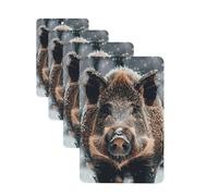 Wild Boar Car Air Freshener Cards for Women Men 4 Pack Cute Car Accessories Long Lasting Scent Car Diffuser Hanging Auto Aromatherapy Tablets Car Fresheners Gifts