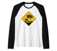 Wild Boar Crossing - Road Sign Japan Japanese Pig hog Farm Raglan Baseball Tee