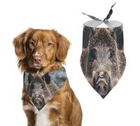 Wild Boar Dog Bandanas - Cute Pet Scarf for Dogs Cats Triangle Kerchief Bibs Soft Breathable Pet Bandanas Fashion Accessory for Puppy Small Medium Large Pets