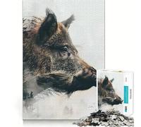 Wild Boar Forest 1000 Piece Adult Puzzles Mental Focus Game High Accuracy Cutting Craft Bonding Activity for Loved Ones (38x52cm)