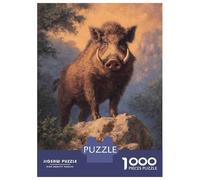 Wild Boar Forest 1000 Piece Jigsaw Puzzle Jigsaw Puzzle for Adults Nature Scene Paper for Relaxation and Home Decor 38x26cm/1000pcs