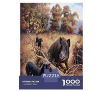 Wild Boar Forest 1000 Piece Jigsaw Puzzle Paper for Adults Nature Scenery Puzzle Game for Family Relaxation Home 70x50cm/1000pcs