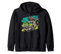Wild Boar Forest Hunting Forester Forestry Wild Sow Hunter Boar Zip Hoodie