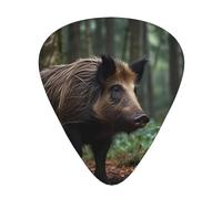 Wild Boar Forest Patterned Guitar Picks - 12-Piece Set with 3 Different Thicknesses, Suitable for Electric and Acoustic Guitars