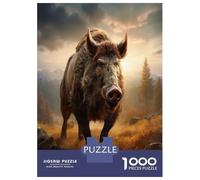 Wild Boar Forest Scene 1000 Piece Jigsaw Puzzle Jigsaw Puzzle for Adults Nature Relaxation Focus Home Gift 52x38cm/1000pcs