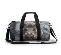 Wild Boar Gym Bag for Men Women Water Resistant Duffle Bag Travel Lightweight Bag for Travel Sports, white, 17.7in/9in/9in