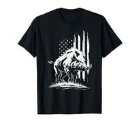 Wild Boar Hunting American Flag Hog Hunting T-Shirt