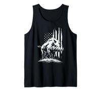 Wild Boar Hunting American Flag Hog Hunting Tank Top
