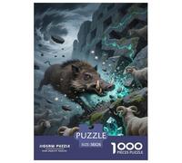 Wild Boar Jigsaw Puzzles for Adult Challenging Puzzles The Impossible Challenge 1000 Piece Difficult Hard Jigsaw Puzzles for Man And Woman with Letters on Back 38x26cm/1000pcs