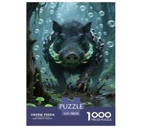 Wild Boar Jigsaw Puzzles for Adults Difficult Challenges 1000 Piece Difficult Hard Jigsaw Puzzles for Man And Woman with Letters on Back 38x26cm/1000pcs