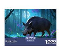 Wild Boar Jigsaw Puzzles Puzzle for Adults Kids. 1000 Pieces Impossible Challenge Toy Educational Game Home Decoration for Adults& Kids Age 14 Years Up 38x26cm/1000pcs