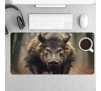 Wild Boar Photos Gaming Mouse Pad 12x24 Inch Desk Pad Protector Waterproof Non-Slip Rubber Base Keyboard Mat Extra Large Desktop Mat for Office Home Computer Laptop Table Accessory