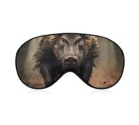 Wild Boar Photos Sleep Mask for Women Men Side Sleeper Eye Cover with Adjustable Strap Soft Breathable Blackout Mask Slip-Free Deep Sleeping Travel Essentials