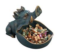 Wild Boar Sculpture, Decorative Animal Key Bowl with Open Mouth, Snack Holder and Storage for Sweets, Perfect for Home, Porch, or Office Decor