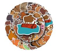 Wild Boar Stickers for Boys Girls Teens,Lovely Waterproof Vinyl Stickers for Phone Laptop Flasks Water Bottle Luggage Scrapbook Cup Bike Car Notebook, Cartoon Animals Decals Pack[Wild Boar-50Pcs]