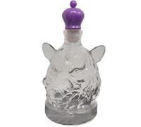 Wild Boar Whiskey Decanter, 375ml Creative Wild Boar Whiskey Bottle, Funny Animal Head Glass Liquor Bottle with Stopper for Men Dad Husband